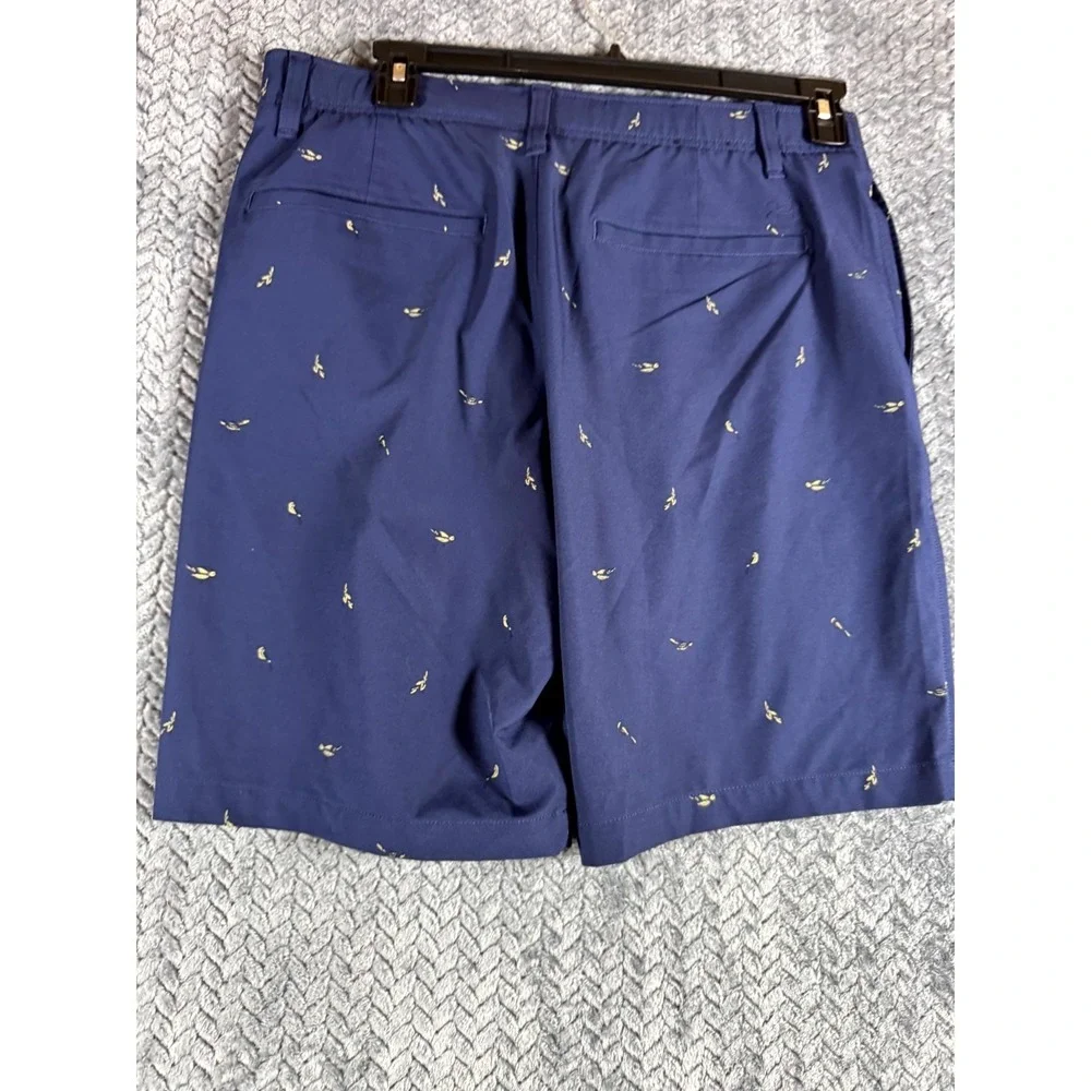 Under Armour Golf Shorts Mens 34 Blue Patterned Stretch Performance Mid Rise